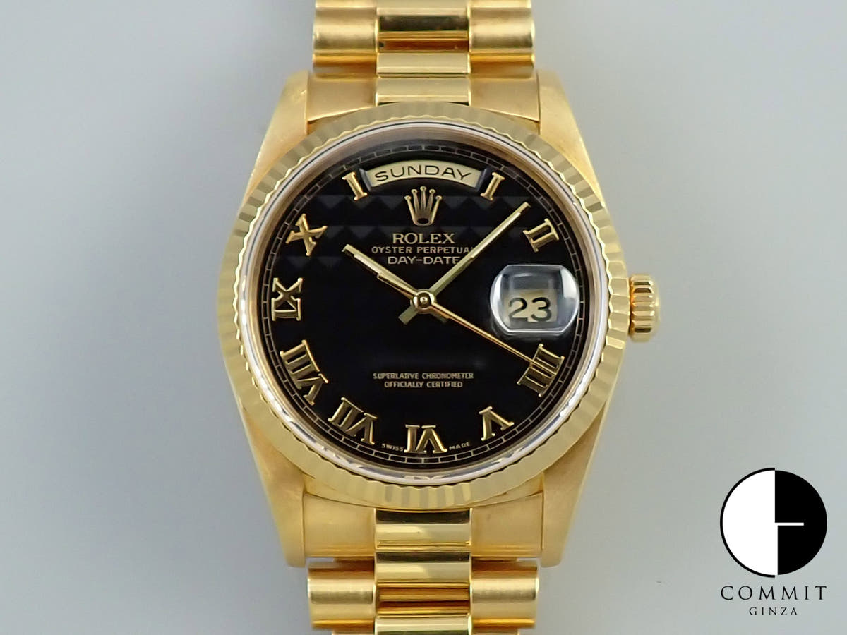 ロレックス デイデイト36 Ref.18238 イエローゴールド ブラック文字盤