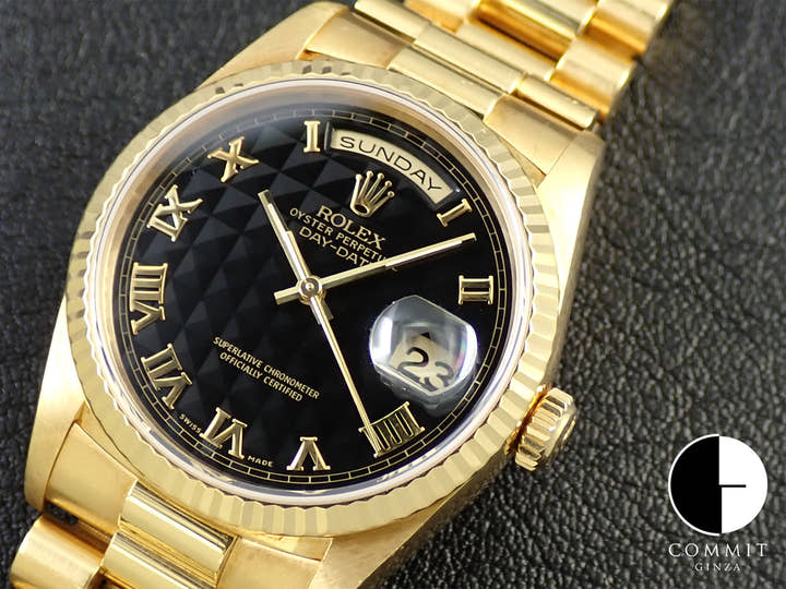 ロレックス デイデイト36 Ref.18238 イエローゴールド ブラック文字盤