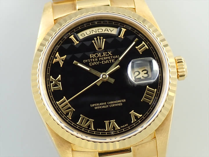 ロレックス デイデイト36 Ref.18238 イエローゴールド ブラック文字盤