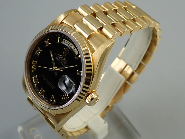 ロレックス デイデイト36 Ref.18238 イエローゴールド ブラック文字盤