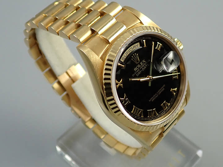 ロレックス デイデイト36 Ref.18238 イエローゴールド ブラック文字盤