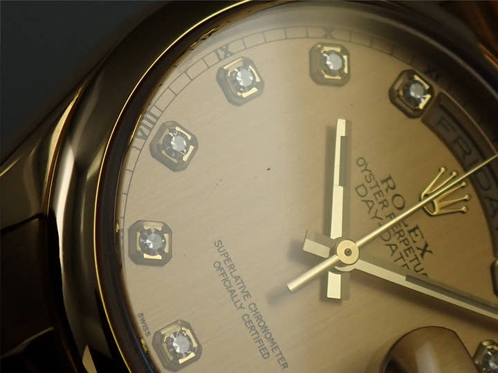 ロレックス デイデイト Ref.118208 イエローゴールド シャンパンx10Pダイヤ文字盤