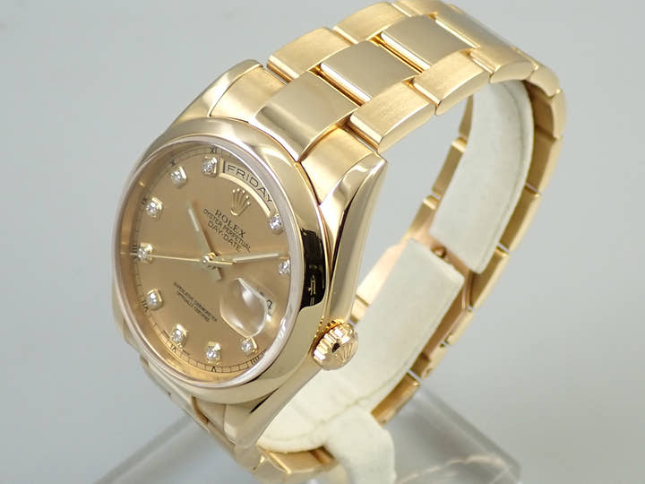 ロレックス デイデイト Ref.118208 イエローゴールド シャンパンx10Pダイヤ文字盤