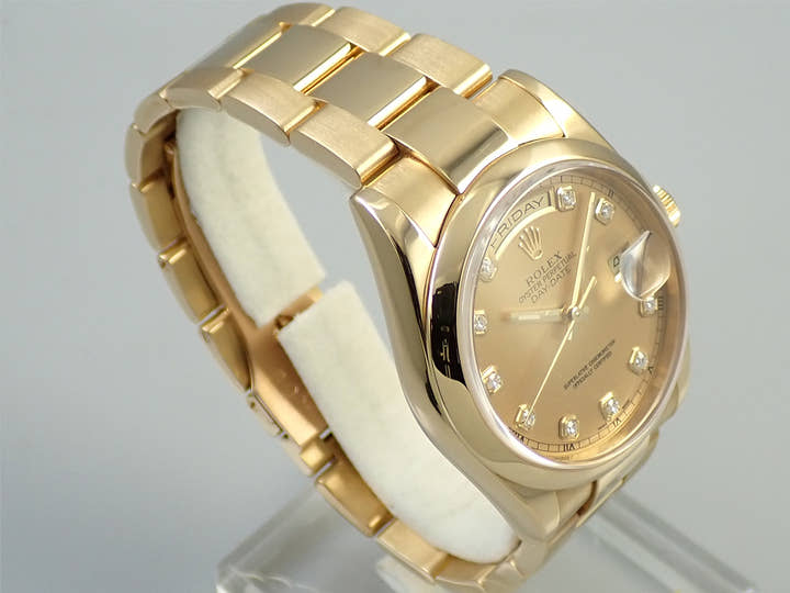 ロレックス デイデイト Ref.118208 イエローゴールド シャンパンx10Pダイヤ文字盤