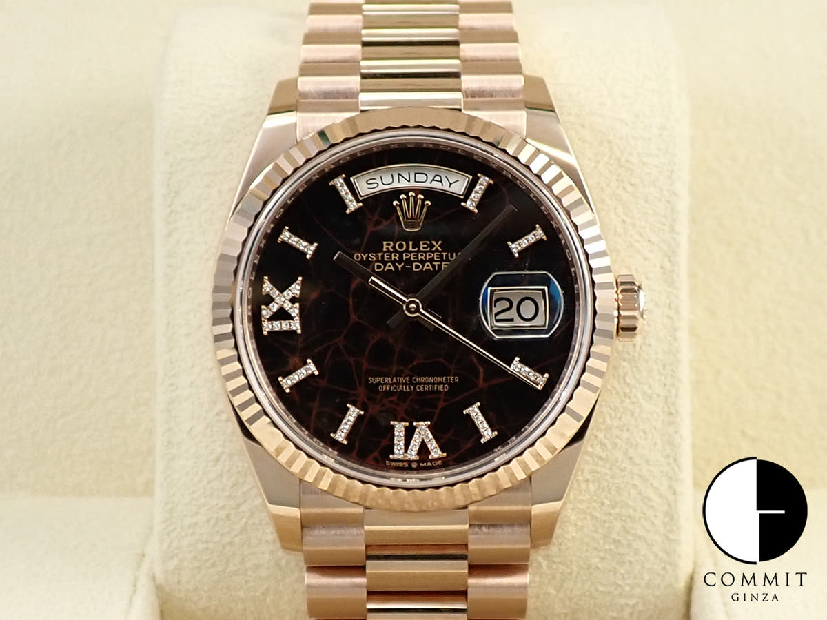 ロレックス デイデイト36 Ref.128235 エバーローズゴールド アイゼンキーゼル文字盤