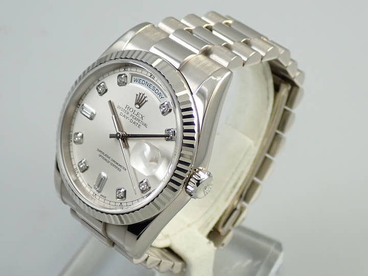 ロレックス デイデイト36 Ref.118239A ホワイトゴールド シルバー文字盤
