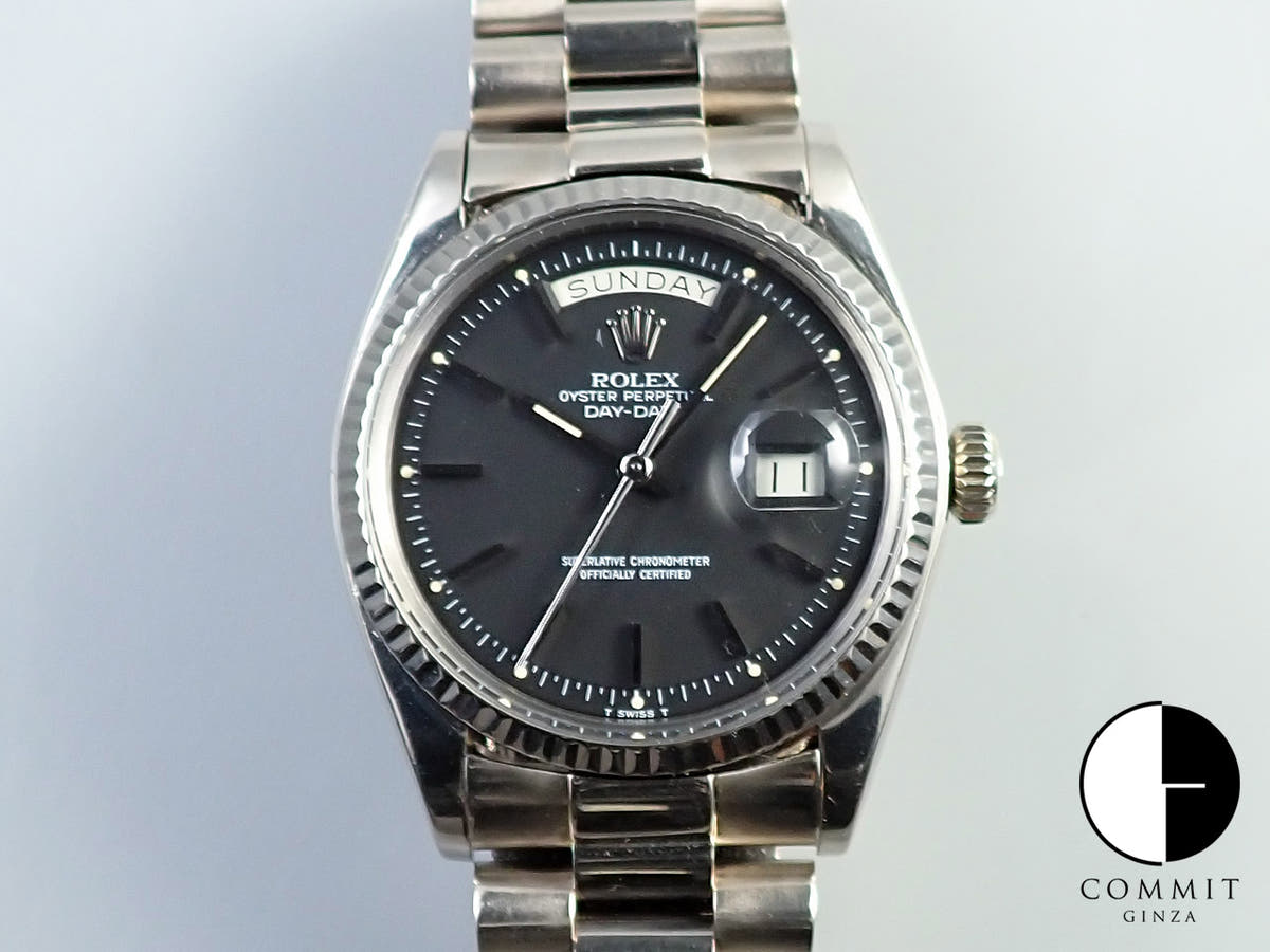 ロレックス デイデイト36 Ref.1803 ホワイトゴールド ブラック文字盤 中古 7L6T7F8R