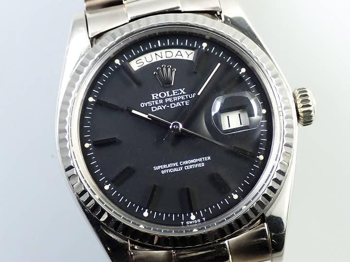 ロレックス デイデイト36 Ref.1803 ホワイトゴールド ブラック文字盤 中古 7L6T7F8R