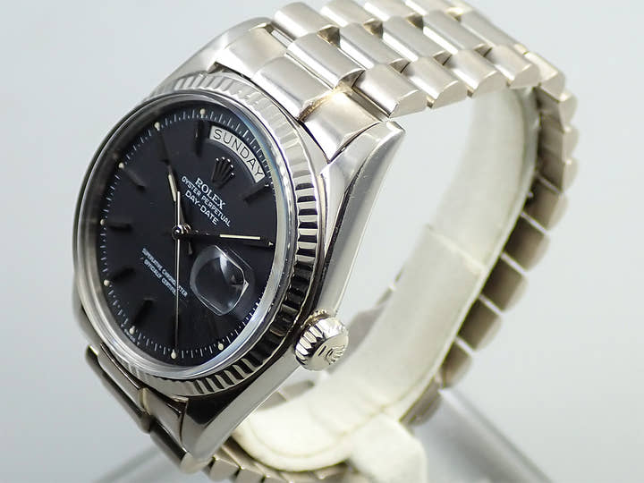 ロレックス デイデイト36 Ref.1803 ホワイトゴールド ブラック文字盤 中古 7L6T7F8R
