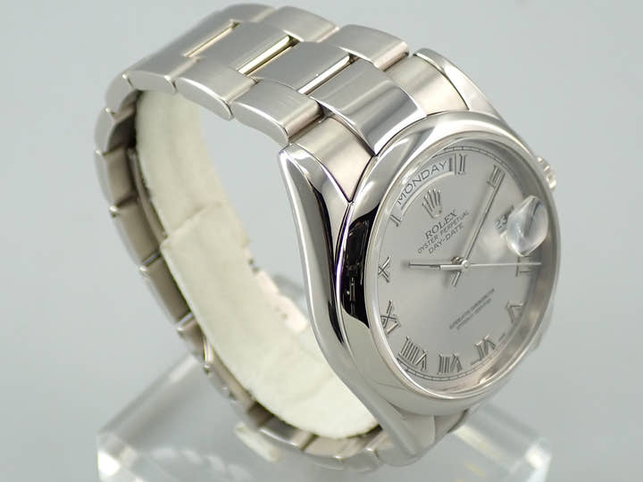 ロレックス デイデイト36 Ref.118209 ホワイトゴールド ロジウム文字盤 中古 89L90057