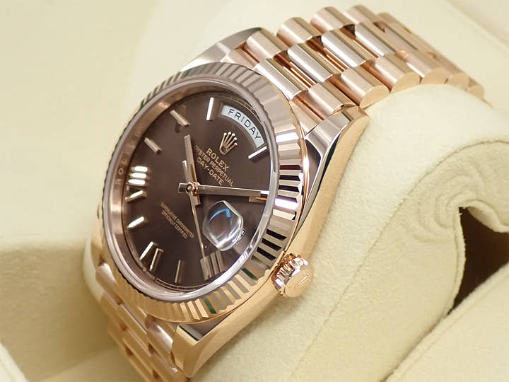 ロレックス デイデイト40 Ref.228235 エバーローズゴールド チョコレート文字盤