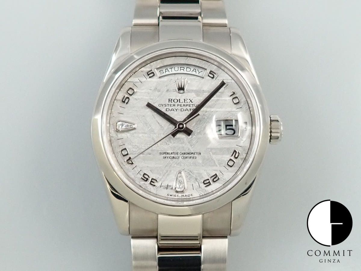 ロレックス デイデイト36 Ref.118209 ホワイトゴールド メテオライト文字盤