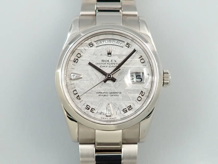 ロレックス デイデイト36 Ref.118209 ホワイトゴールド メテオライト文字盤