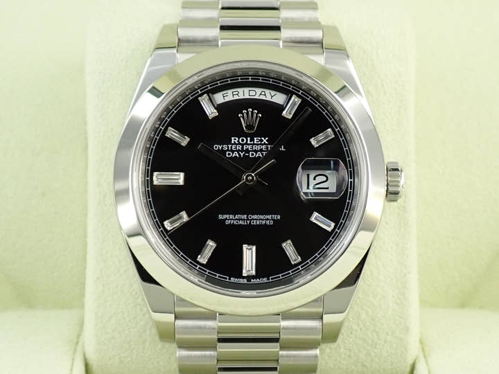 ロレックス デイデイト40 Ref.228206A プラチナ ブラックx10Pダイヤ文字盤
