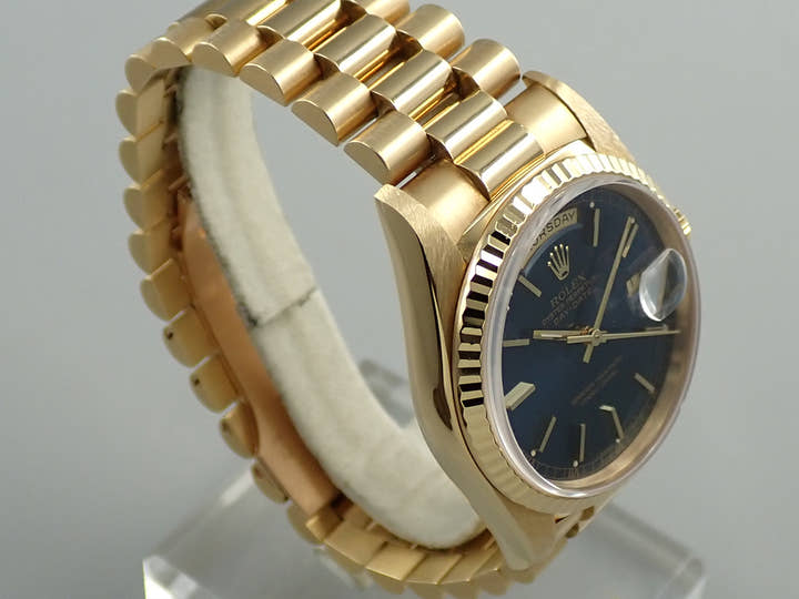 ロレックス デイデイト36 Ref.18238 イエローゴールド ブルー文字盤
