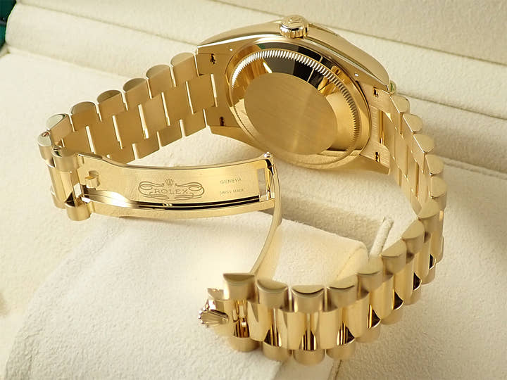 ロレックス デイデイト36 Ref.128238A イエローゴールド グリーンオンブレ文字盤
