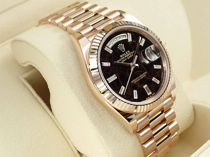 ロレックス デイデイト40 Ref.228235A エバーローズゴールド ダイヤモンド入りアイゼンキーゼル文字盤