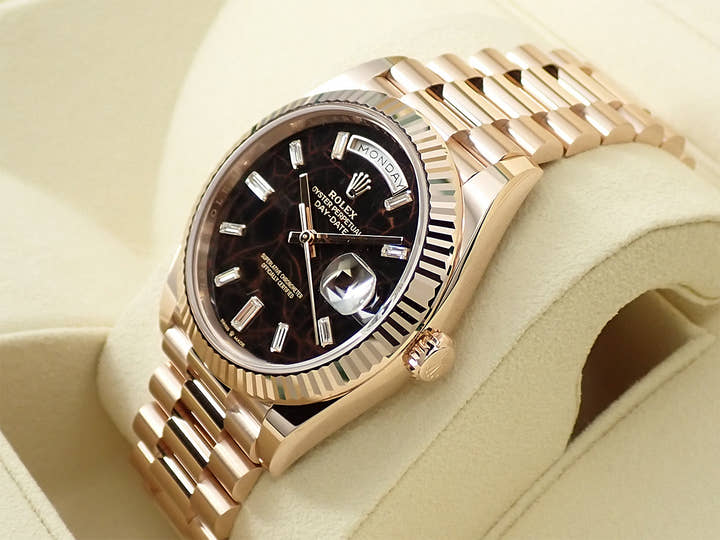 ロレックス デイデイト40 Ref.228235A エバーローズゴールド ダイヤモンド入りアイゼンキーゼル文字盤