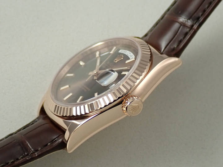 ロレックス デイデイト36 Ref.118135 エバーローズゴールド チョコレート文字盤