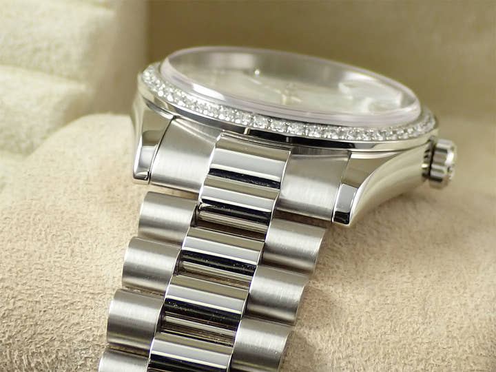 ロレックス デイデイト Ref.118346A プラチナ アイスブルーコンピューターx10Pダイヤ文字盤