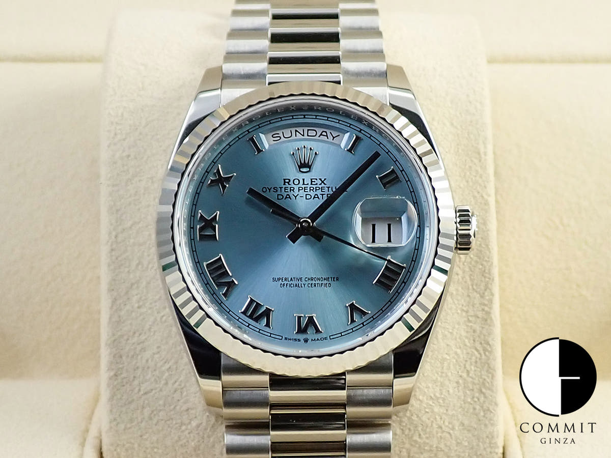 ロレックス デイデイト36 Ref.128236 プラチナ アイスブルー文字盤