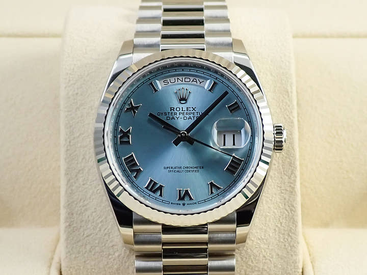 ロレックス デイデイト36 Ref.128236 プラチナ アイスブルー文字盤