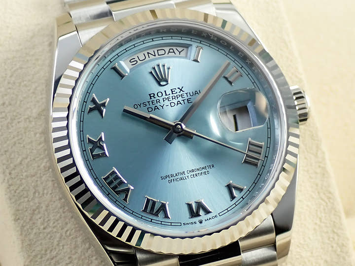 ロレックス デイデイト36 Ref.128236 プラチナ アイスブルー文字盤