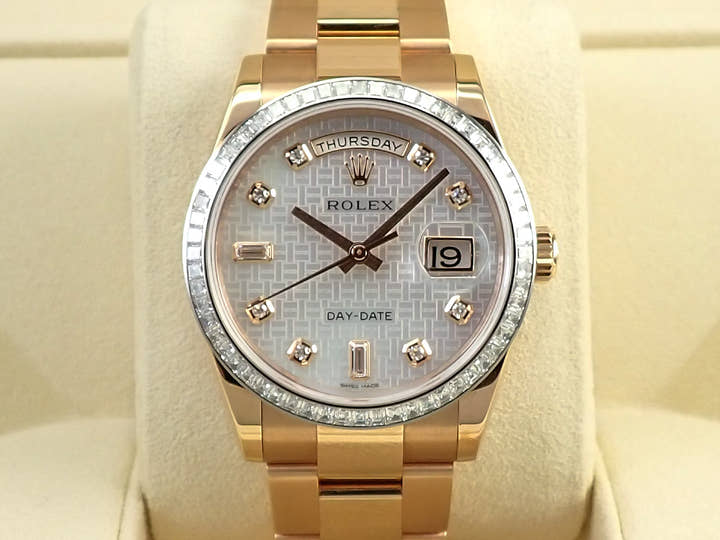 ロレックス デイデイト36 Ref.118395BR エバーローズゴールド ホワイトシェル文字盤