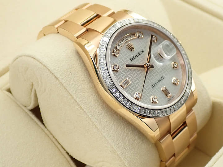 ロレックス デイデイト36 Ref.118395BR エバーローズゴールド ホワイトシェル文字盤