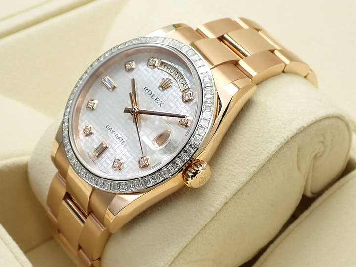 ロレックス デイデイト36 Ref.118395BR エバーローズゴールド ホワイトシェル文字盤