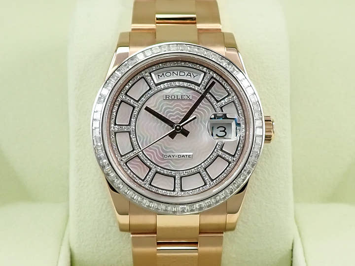ロレックス デイデイト36 Ref.118395BR エバーローズゴールド ピンクシェルxダイヤモンド文字盤