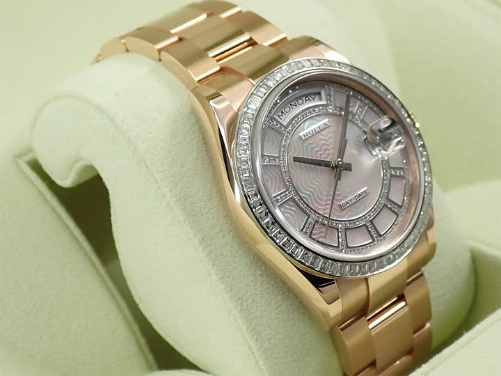 ロレックス デイデイト36 Ref.118395BR エバーローズゴールド ピンクシェルxダイヤモンド文字盤