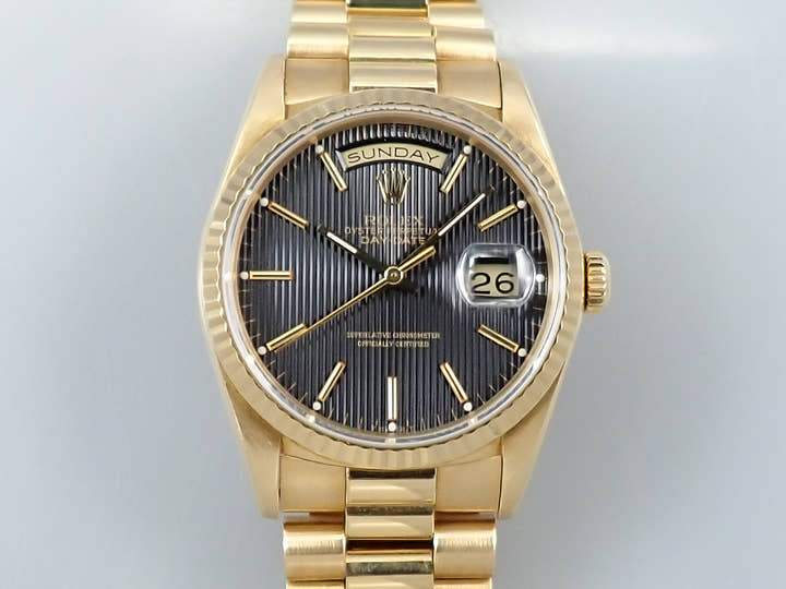 ロレックス デイデイト36 Ref.18238 イエローゴールド ブラック文字盤