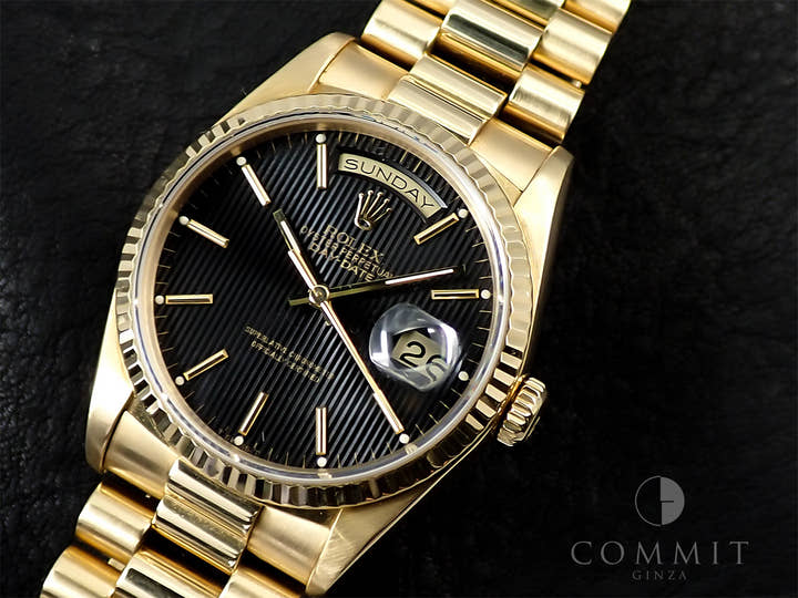 ロレックス デイデイト36 Ref.18238 イエローゴールド ブラック文字盤