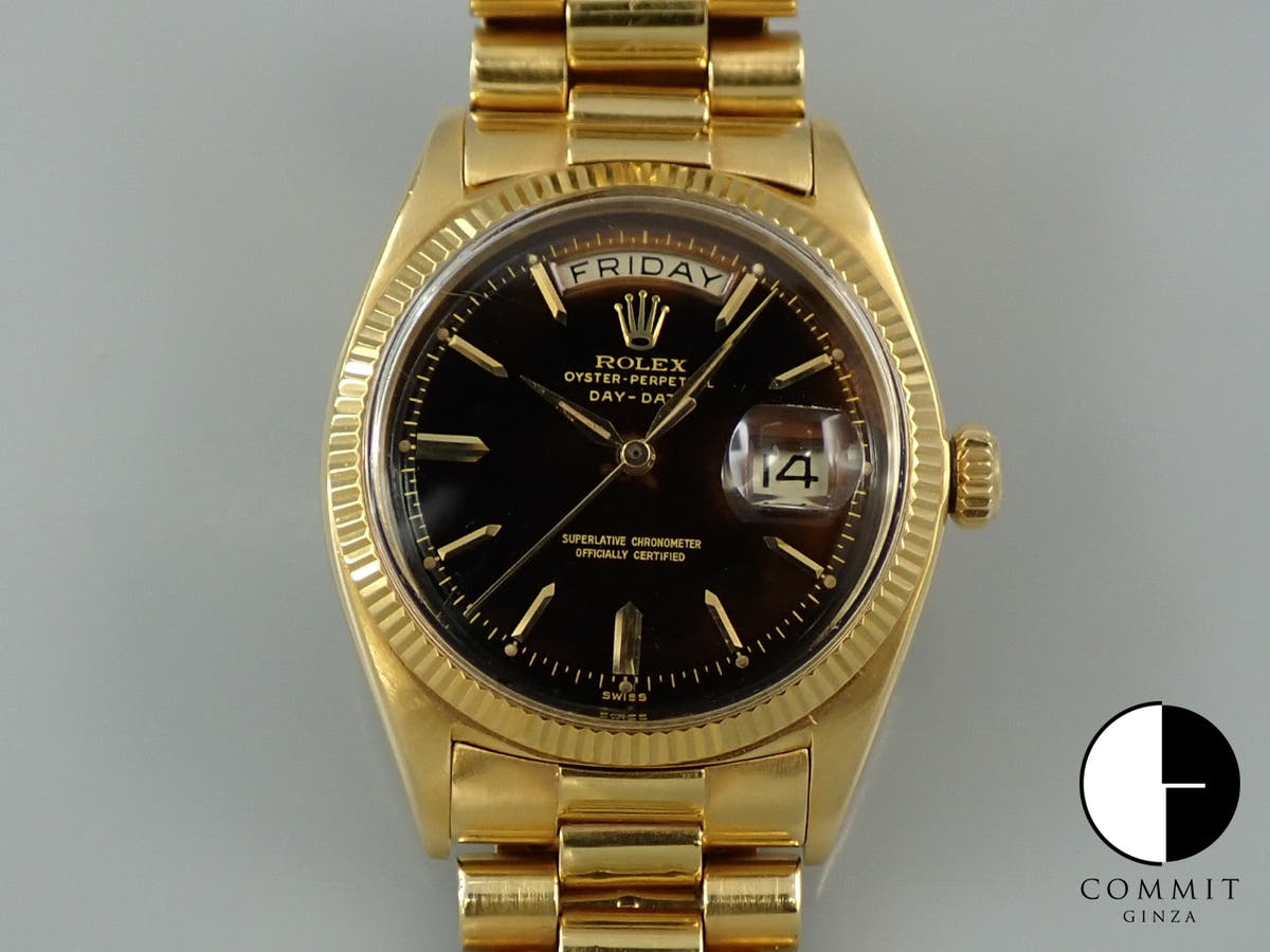 ロレックス デイデイト36 Ref.1803 イエローゴールド ブラック文字盤 中古 2Z68ZVLC