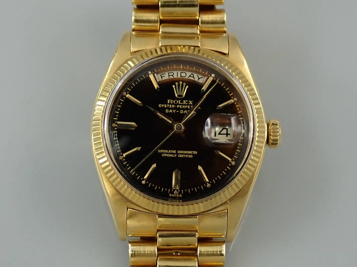 ロレックス デイデイト36 Ref.1803 イエローゴールド ブラック文字盤 中古 2Z68ZVLC