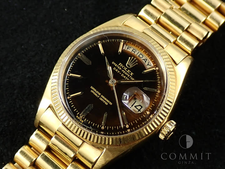 ロレックス デイデイト36 Ref.1803 イエローゴールド ブラック文字盤 中古 2Z68ZVLC
