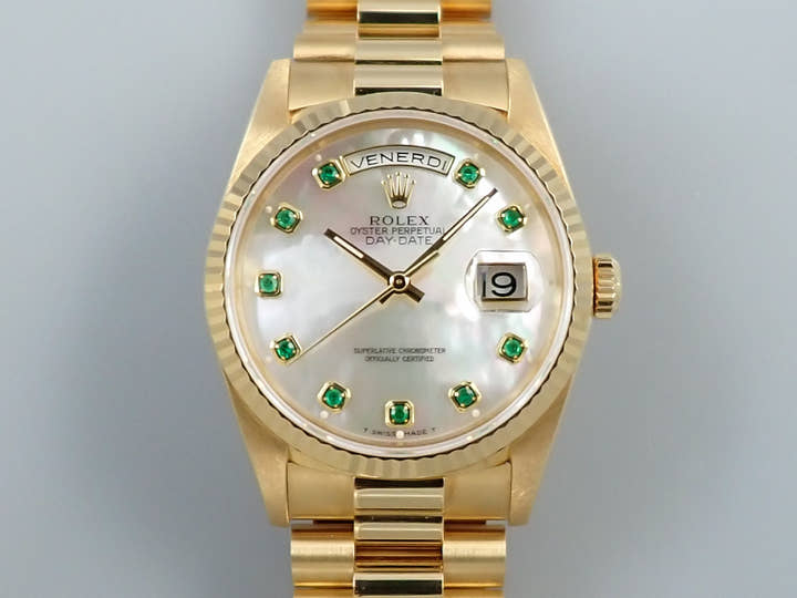 ロレックス デイデイト36 Ref.18238NGE イエローゴールド ホワイトシェル文字盤