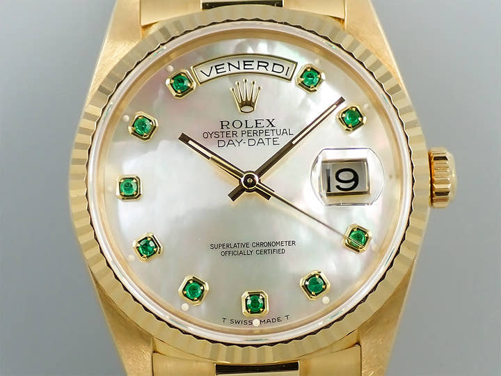 ロレックス デイデイト36 Ref.18238NGE イエローゴールド ホワイトシェル文字盤