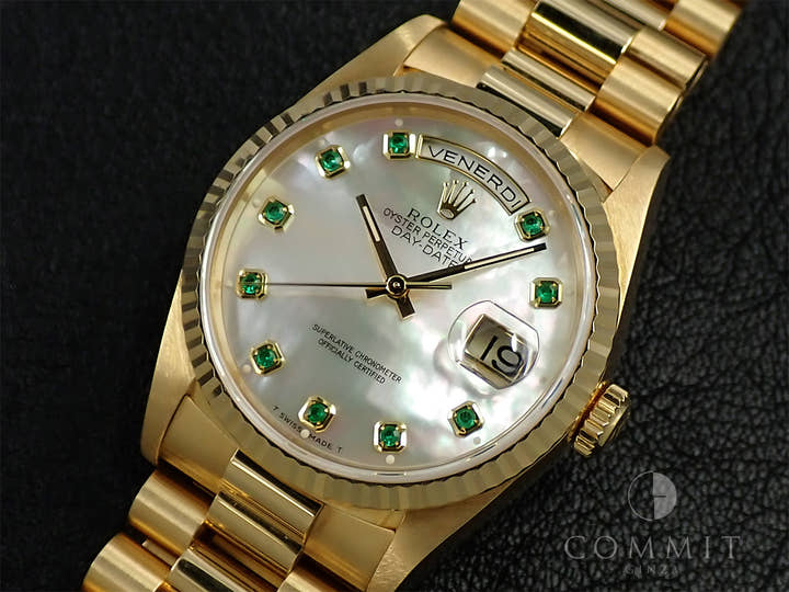 ロレックス デイデイト36 Ref.18238NGE イエローゴールド ホワイトシェル文字盤