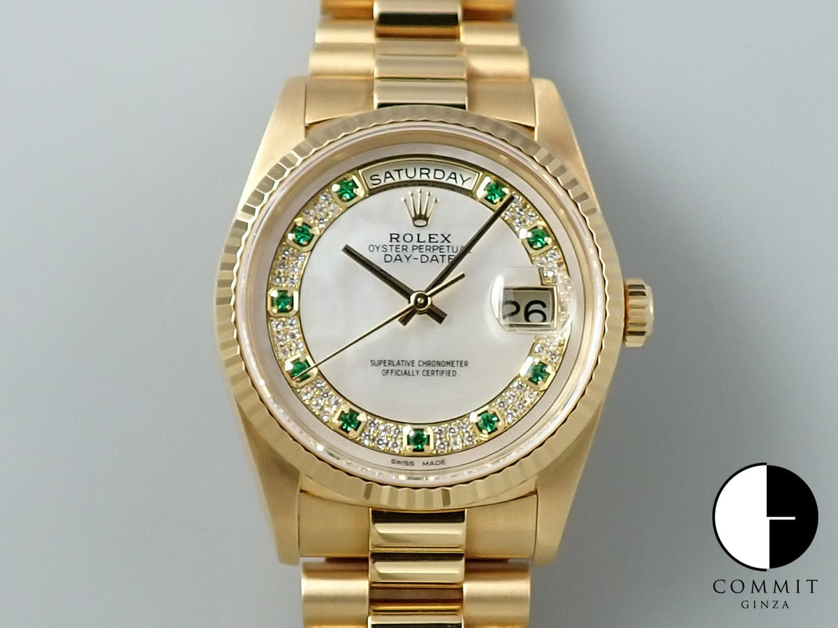 ロレックス デイデイト36 Ref.18238NME イエローゴールド ホワイトシェル文字盤