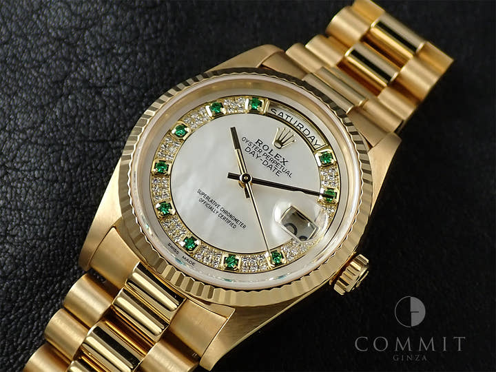 ロレックス デイデイト36 Ref.18238NME イエローゴールド ホワイトシェル文字盤