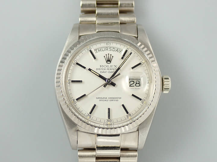 ロレックス デイデイト36 Ref.1803 ホワイトゴールド シルバー文字盤 中古 5A9FTVXL