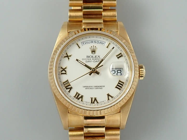 Rolex Day-Date 36 Ref. 18238 Yellow Gold White Dial