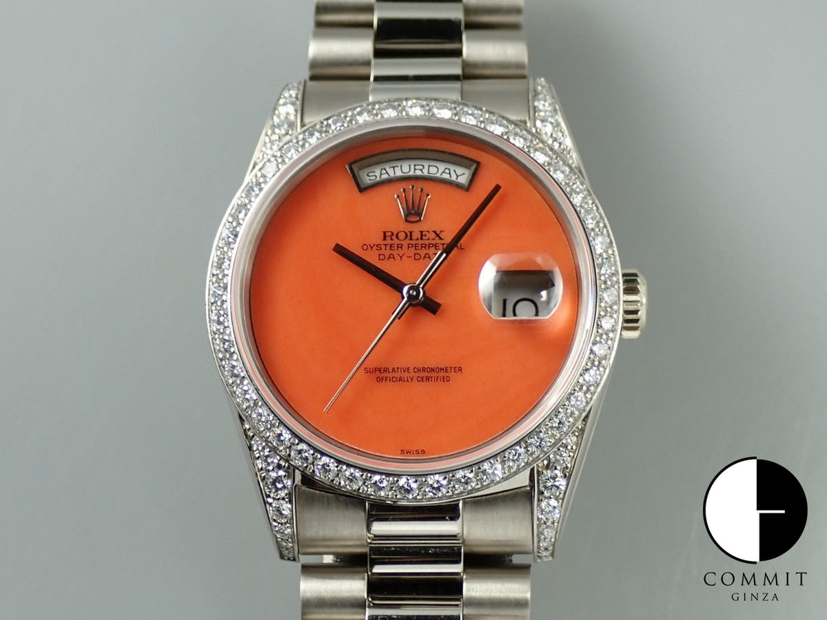ロレックス デイデイト36 Ref.18389 ホワイトゴールド 珊瑚文字盤