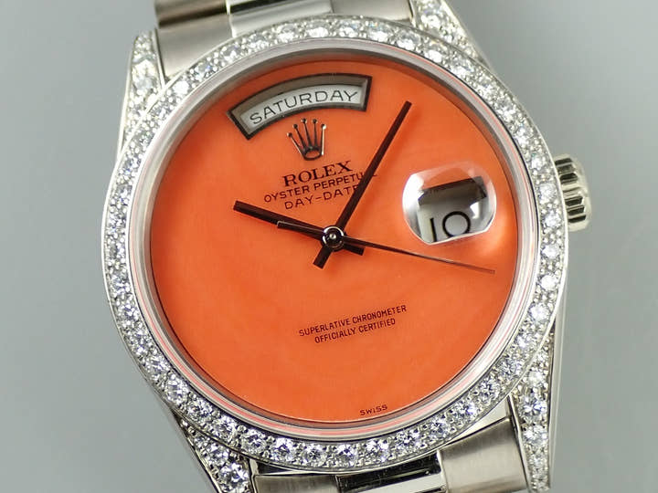ロレックス デイデイト36 Ref.18389 ホワイトゴールド 珊瑚文字盤