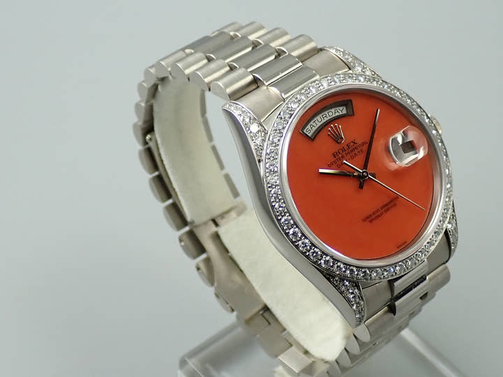 ロレックス デイデイト36 Ref.18389 ホワイトゴールド 珊瑚文字盤