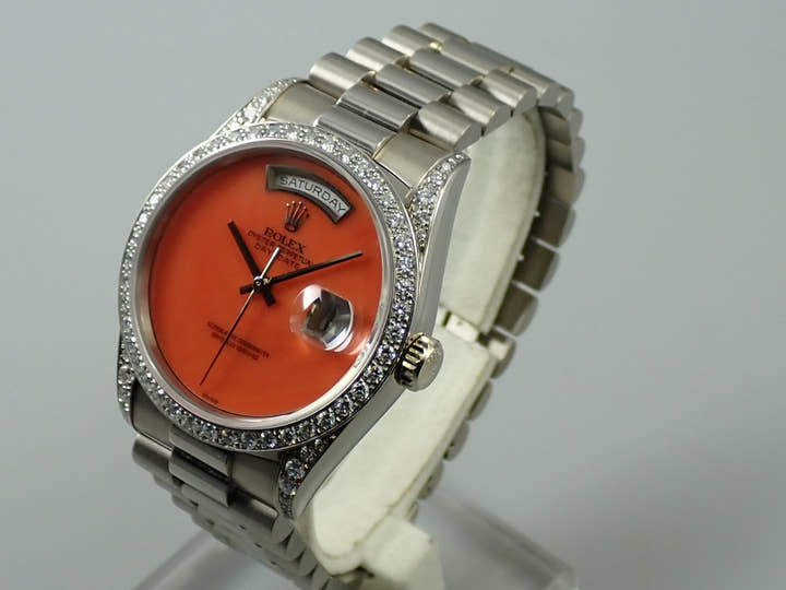 ロレックス デイデイト36 Ref.18389 ホワイトゴールド 珊瑚文字盤