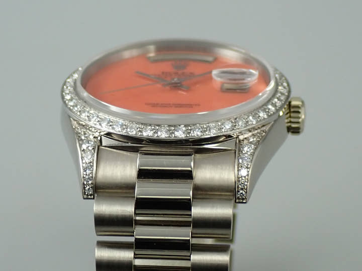 ロレックス デイデイト36 Ref.18389 ホワイトゴールド 珊瑚文字盤
