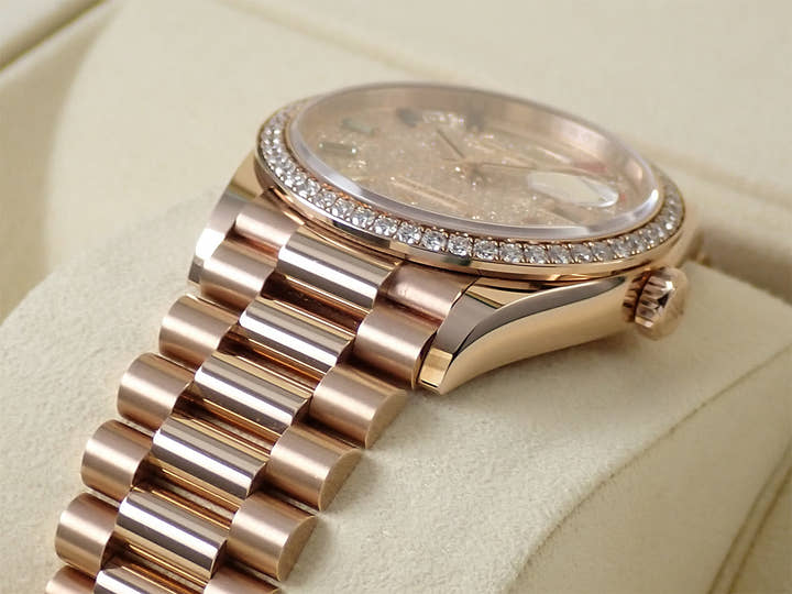 ロレックス デイデイト36 Ref.128345RBR エバーローズゴールド パヴェダイヤモンド文字盤